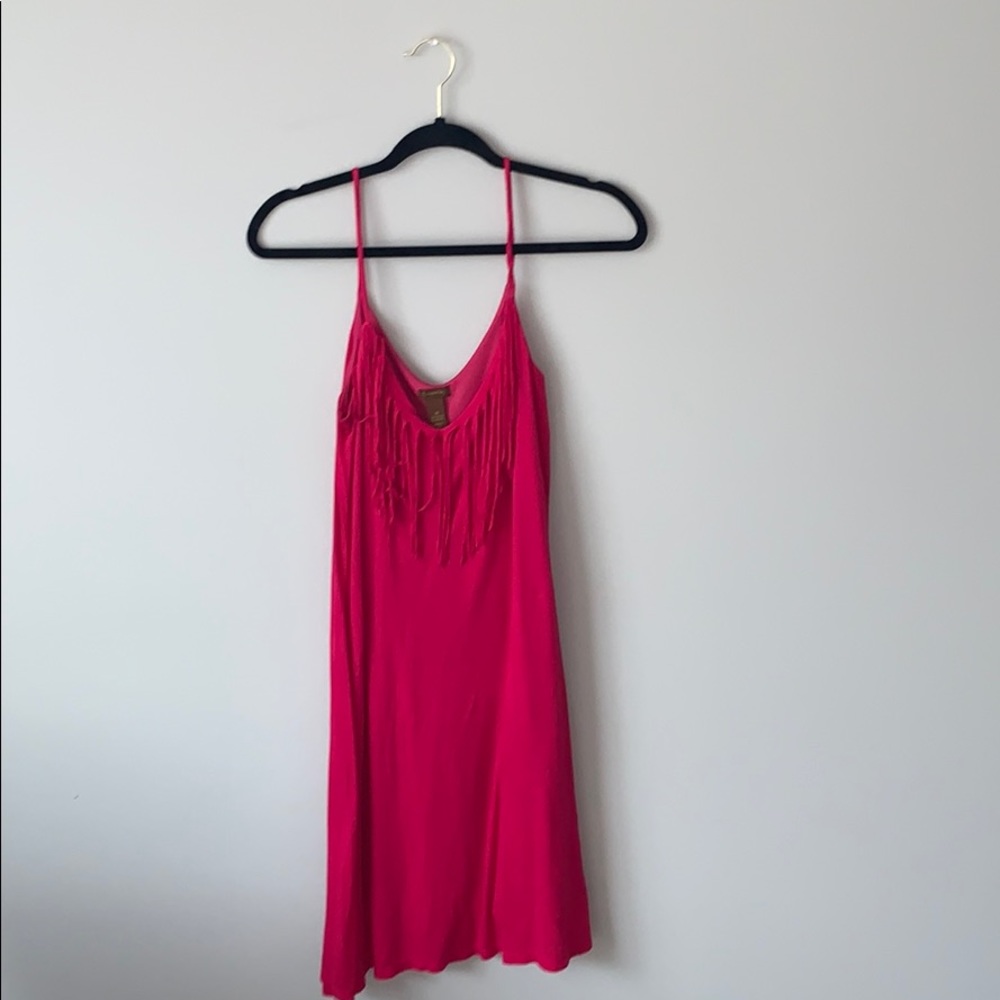 Fringe copper key pink dress